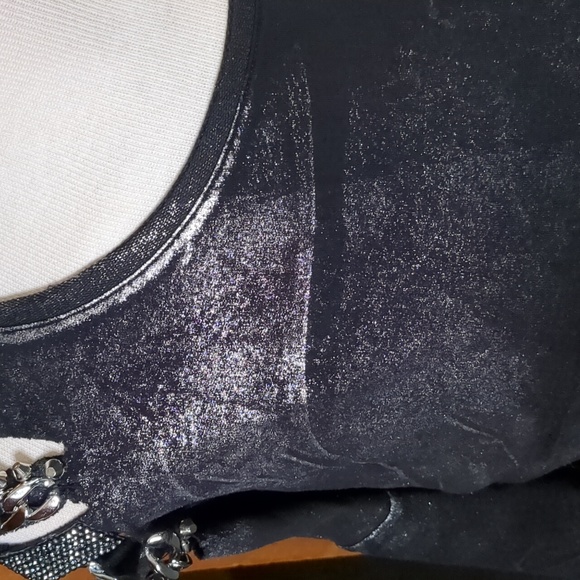 ZARGA* XL women's Long sleeve open shoulder distressed biker sweatshirt w/ - Picture 5 of 13